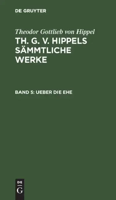Cover of Ueber Die Ehe