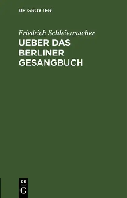 Cover of Ueber das Berliner Gesangbuch
