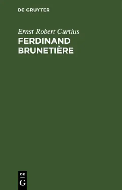 Cover of Ferdinand Brunetière