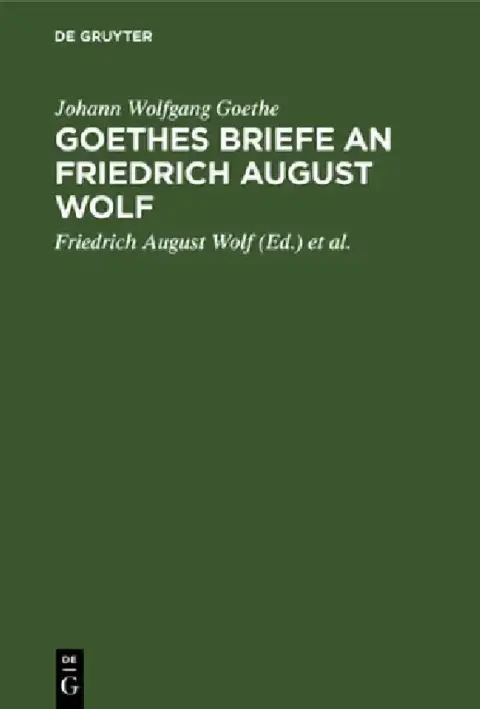 Cover of Goethes Briefe an Friedrich August Wolf