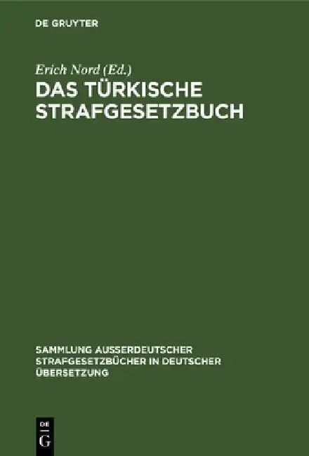 Cover of Das Türkische Strafgesetzbuch