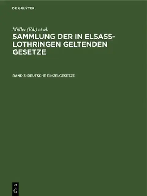 Cover of Deutsche Einzelgesetze