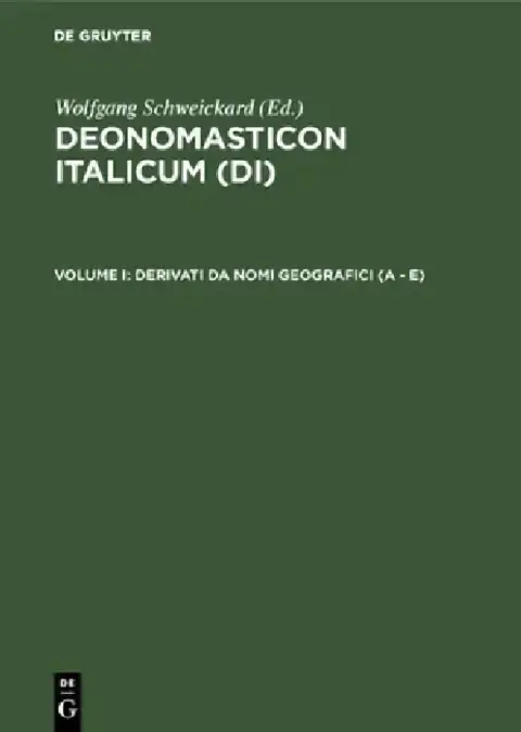 Cover of Derivati Da Nomi Geografici (a - E)