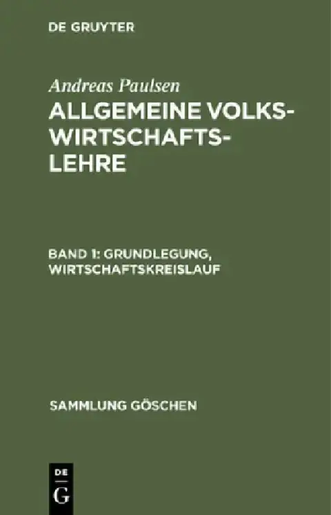 Cover of Grundlegung, Wirtschaftskreislauf