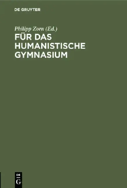 Cover of Für das humanistische Gymnasium