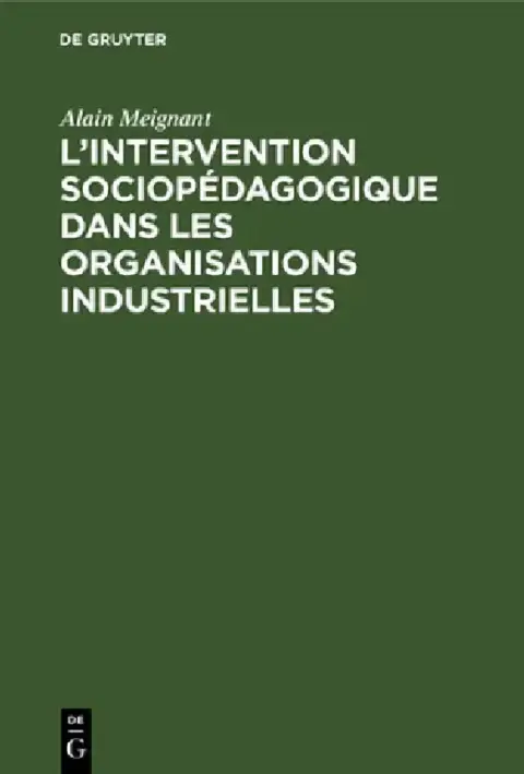 Cover of L'intervention sociopédagogique dans les organisations industrielles