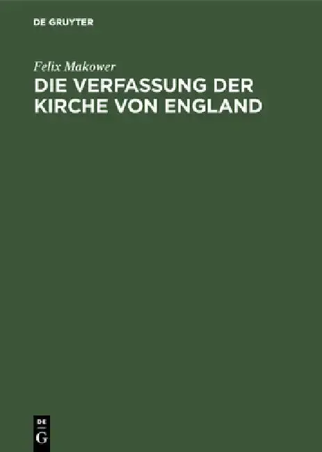 Cover of Die Verfassung der Kirche von England