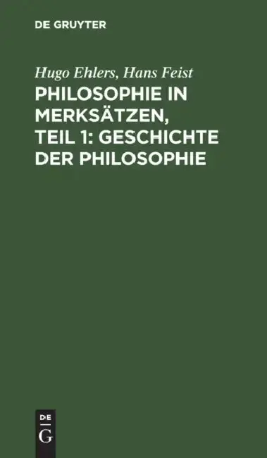 Cover of Philosophie in Merksätzen, Teil 1