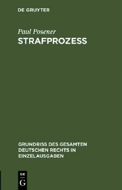 Cover of Strafprozeß
