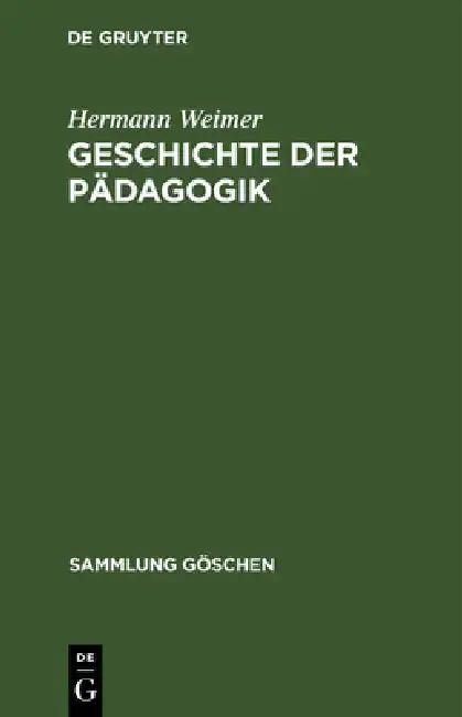 Cover of Geschichte der Pädagogik