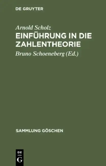 Cover of Einführung in Die Zahlentheorie