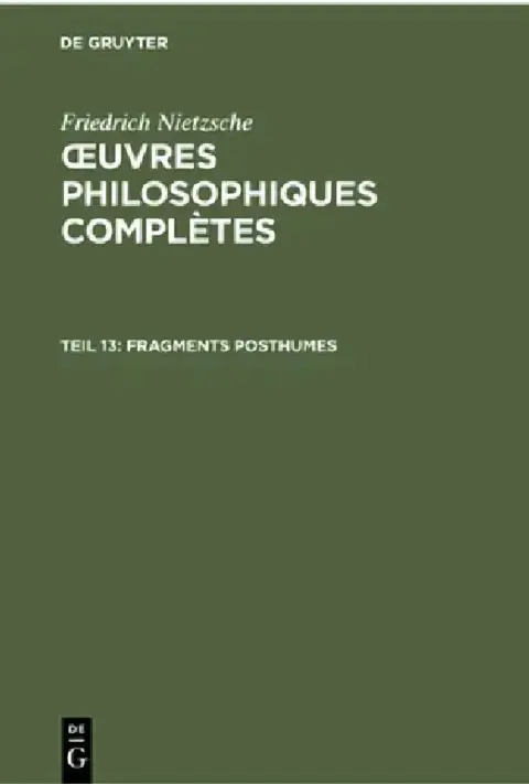 Cover of Fragments Posthumes