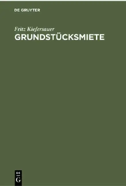 Cover of Grundstücksmiete