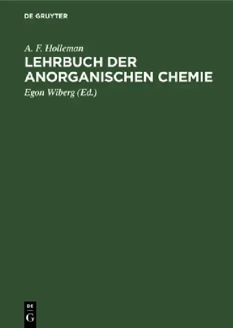Cover of Lehrbuch Der Anorganischen Chemie