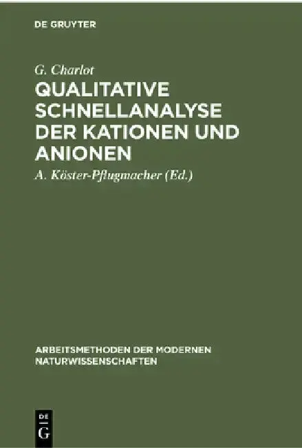 Cover of Qualitative Schnellanalyse Der Kationen Und Anionen