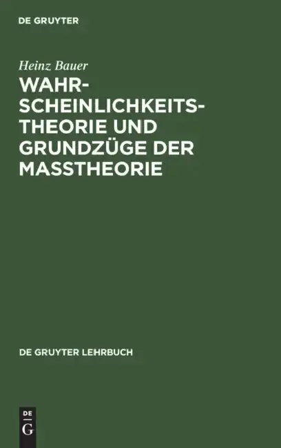 Cover of Wahrscheinlichkeitstheorie Und Grundzüge Der Maßtheorie