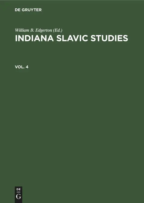 Cover of Indiana Slavic Studies. Vol. 4
