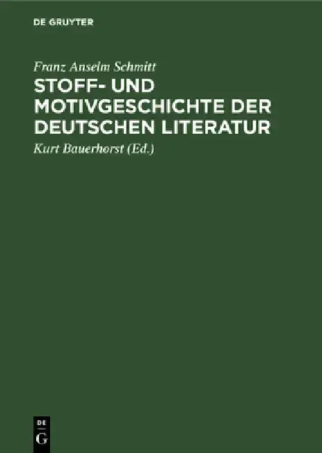 Cover of Stoff- Und Motivgeschichte Der Deutschen Literatur
