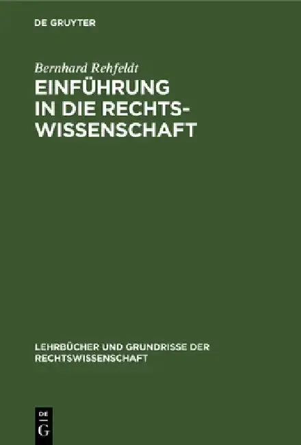 Cover of Einführung in Die Rechtswissenschaft