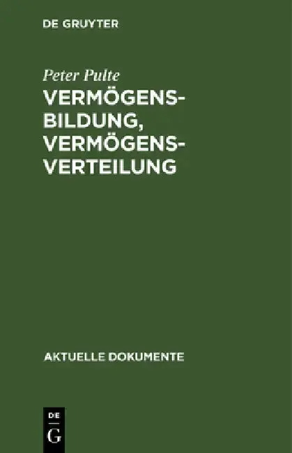 Cover of Vermögensbildung, Vermögensverteilung