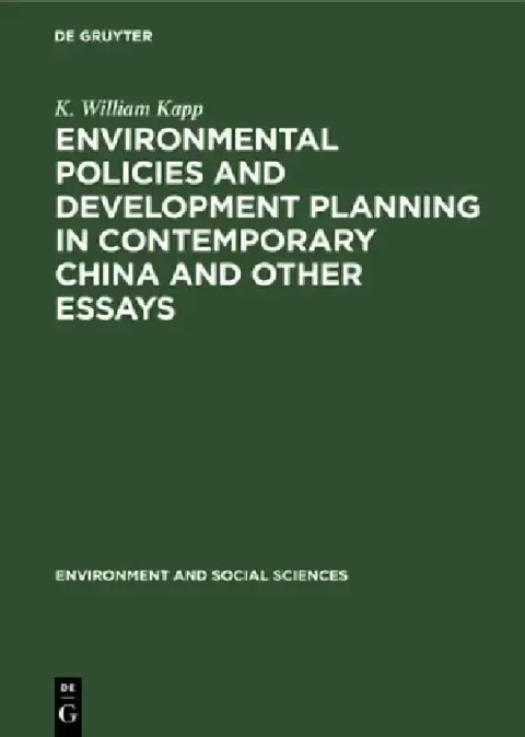 Cover of Environmental Policies and Development Planning in Contemporary China and Other Essays