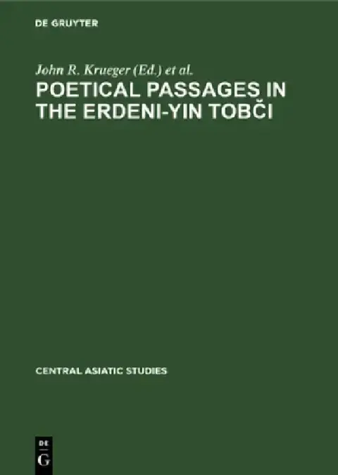 Cover of Poetical Passages in the Erdeni-Yin Tobči