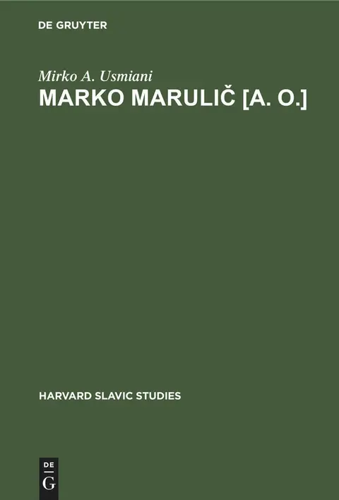 Cover of Marko Marulič [a. o.]
