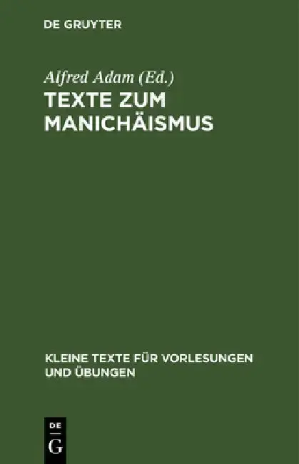 Cover of Texte Zum Manichäismus