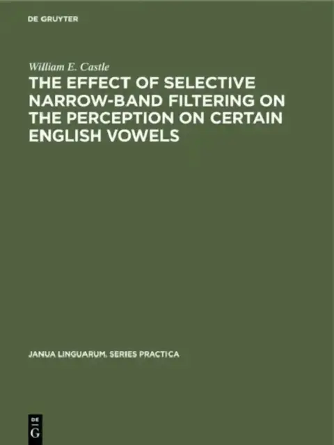 Cover of The Effect of Selective Narrow-Band Filtering on the Perception on Certain English Vowels