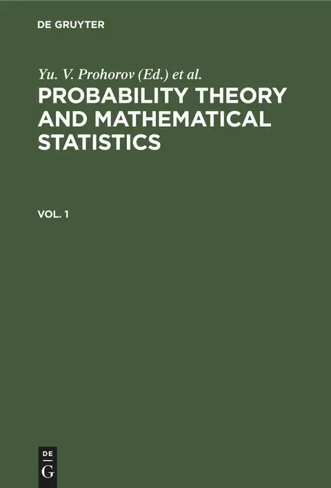 Cover of Probability Theory and Mathematical Statistics. Vol. 1