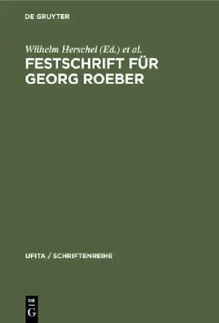 Cover of Festschrift Für Georg Roeber