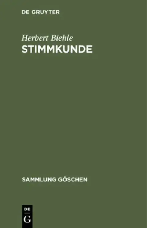 Cover of Stimmkunde