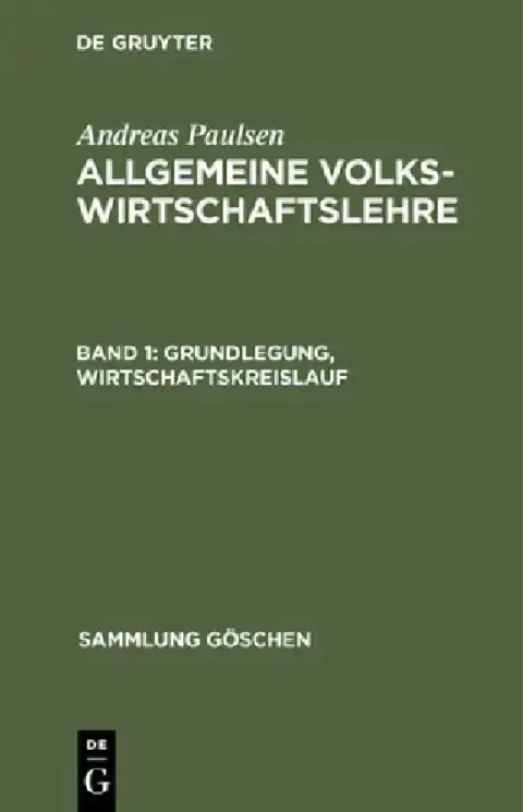 Cover of Grundlegung, Wirtschaftskreislauf
