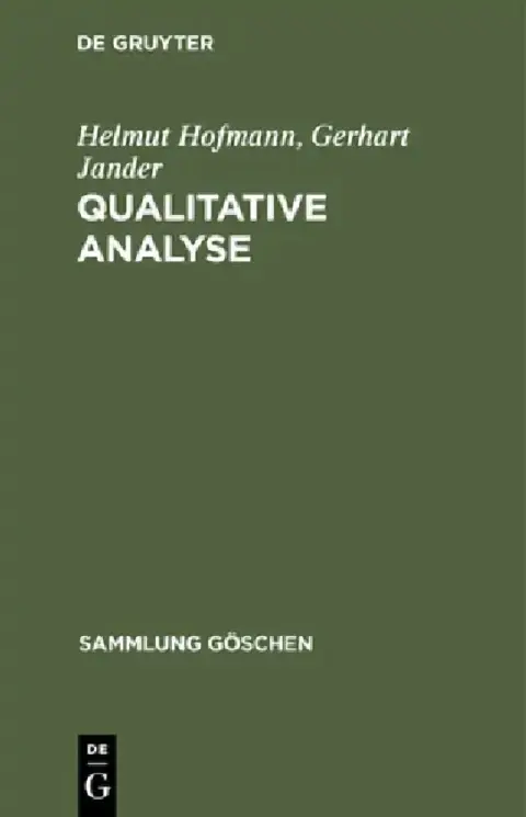 Cover of Qualitative Analyse