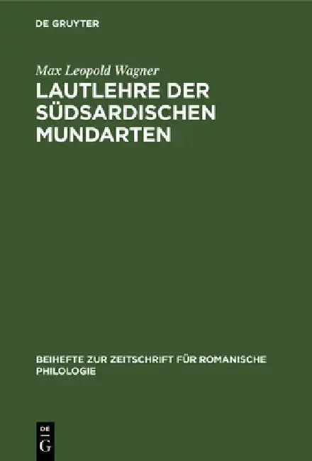 Cover of Lautlehre Der Südsardischen Mundarten