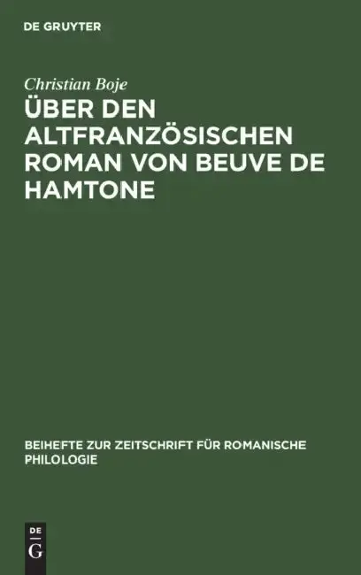 Cover of Über Den Altfranzösischen Roman Von Beuve de Hamtone