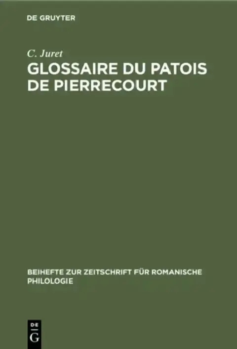 Cover of Glossaire Du Patois de Pierrecourt