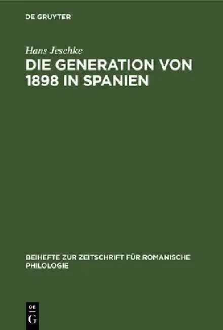 Cover of Die Generation Von 1898 in Spanien