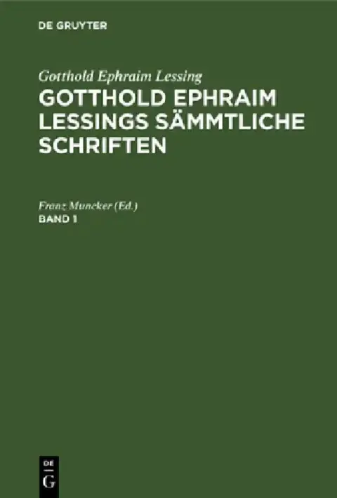 Cover of Gotthold Ephraim Lessing