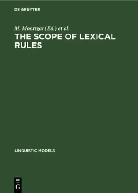 Cover of The Scope of Lexical Rules