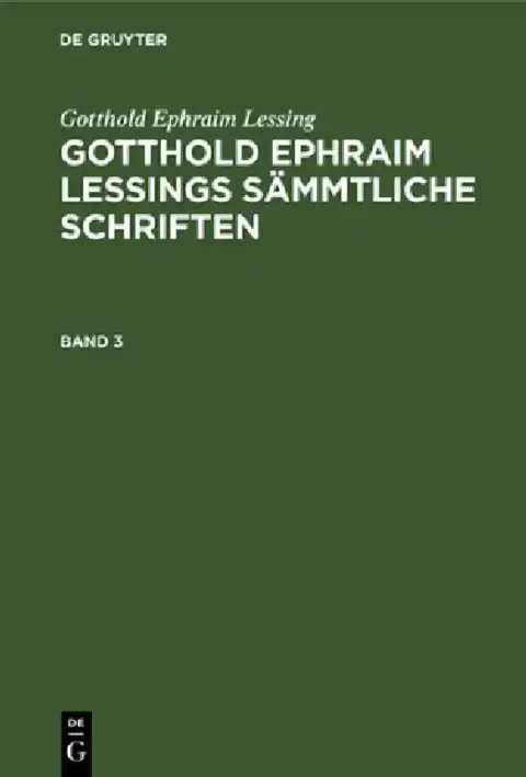 Cover of Gotthold Ephraim Lessing