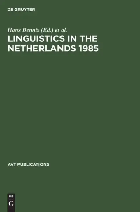 Cover of Linguistics in the Netherlands 1985