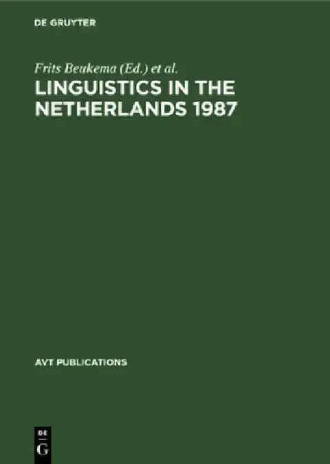 Cover of Linguistics in the Netherlands 1987
