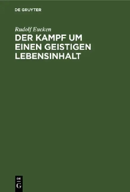 Cover of Der Kampf Um Einen Geistigen Lebensinhalt