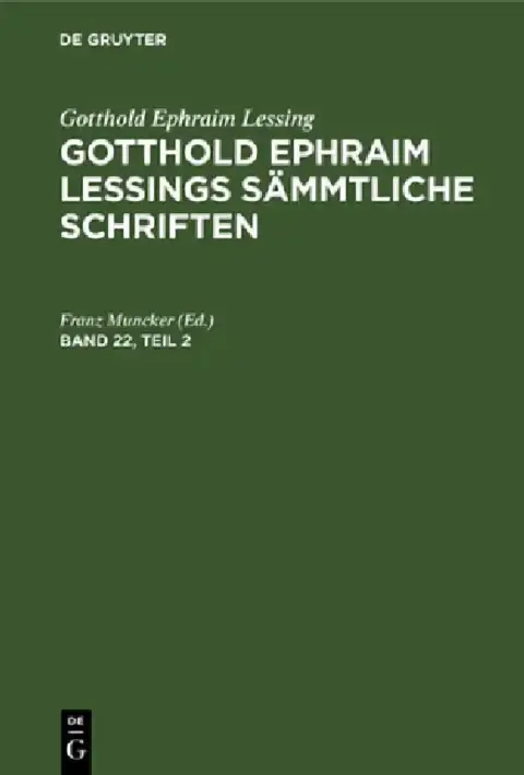 Cover of Gotthold Ephraim Lessing