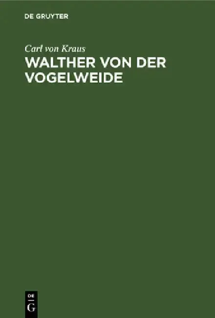 Cover of Walther Von Der Vogelweide