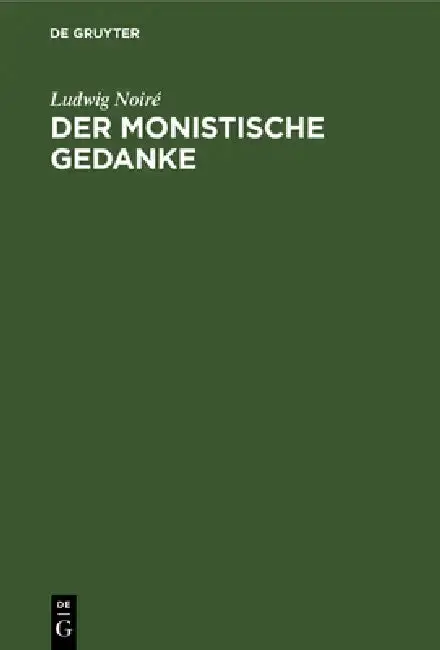 Cover of Der Monistische Gedanke