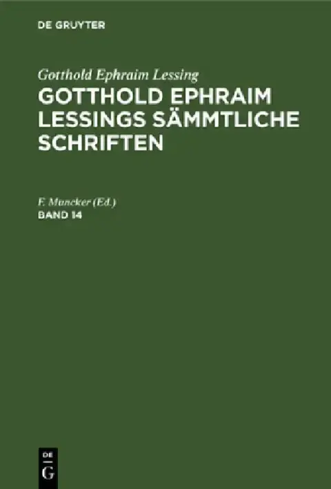 Cover of Gotthold Ephraim Lessing