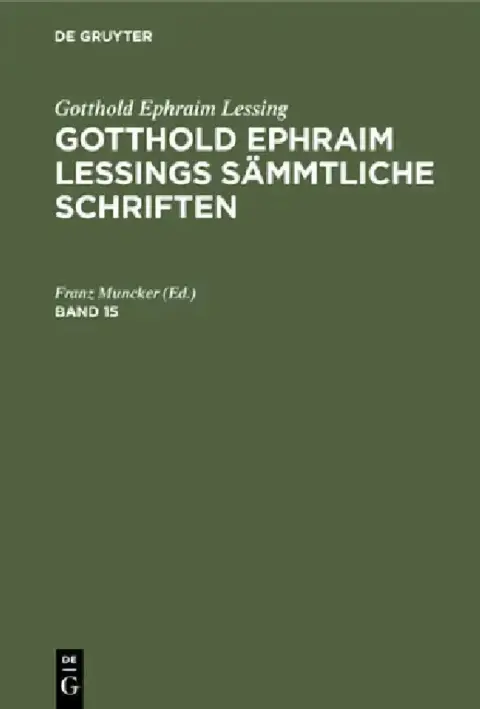 Cover of Gotthold Ephraim Lessing