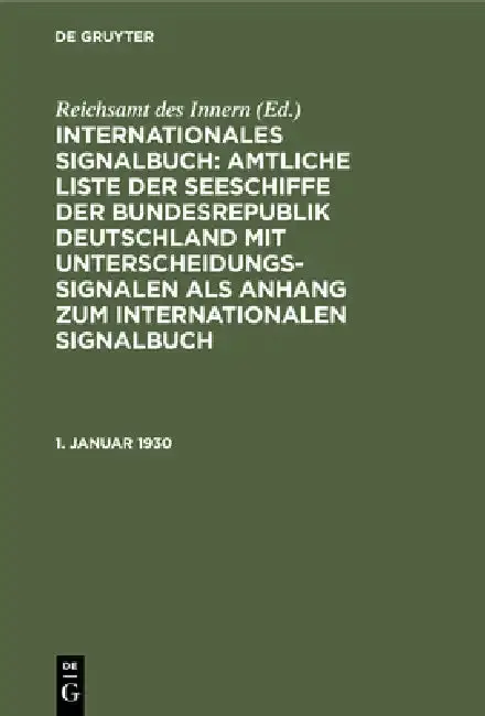 Cover of 1. Januar 1930